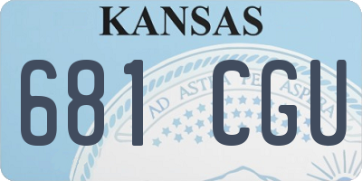 KS license plate 681CGU