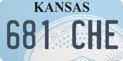 KS license plate 681CHE