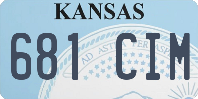 KS license plate 681CIM