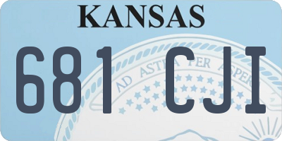 KS license plate 681CJI