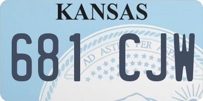 KS license plate 681CJW