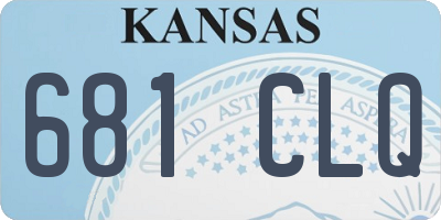 KS license plate 681CLQ