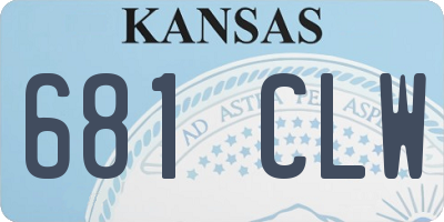 KS license plate 681CLW