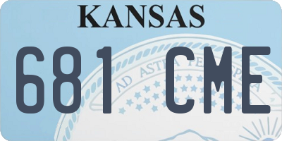 KS license plate 681CME