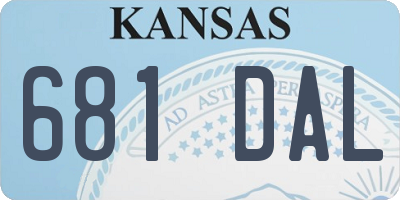 KS license plate 681DAL