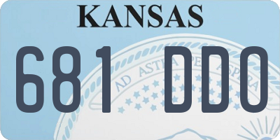 KS license plate 681DDO