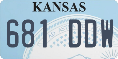 KS license plate 681DDW