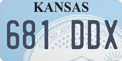 KS license plate 681DDX