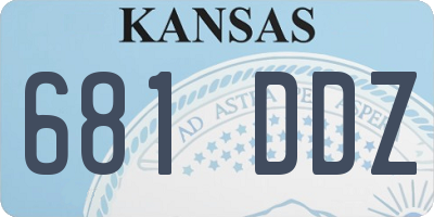 KS license plate 681DDZ