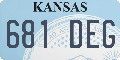 KS license plate 681DEG
