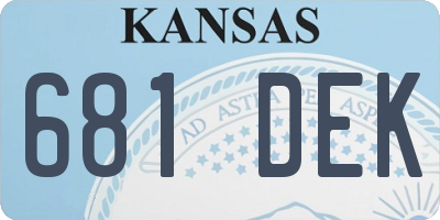 KS license plate 681DEK