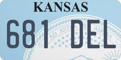 KS license plate 681DEL