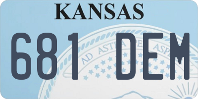 KS license plate 681DEM