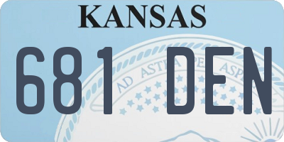 KS license plate 681DEN
