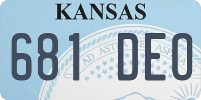 KS license plate 681DEO