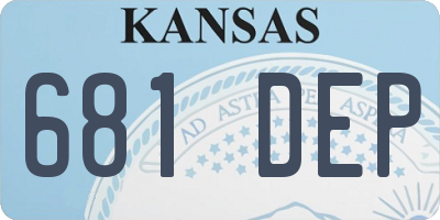 KS license plate 681DEP