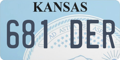 KS license plate 681DER