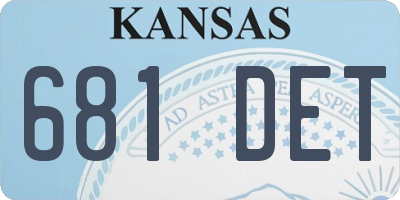 KS license plate 681DET