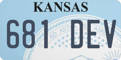 KS license plate 681DEV
