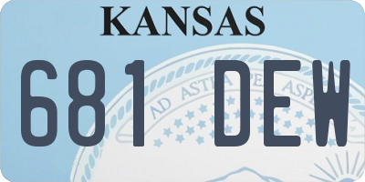 KS license plate 681DEW