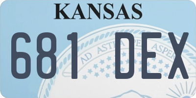 KS license plate 681DEX