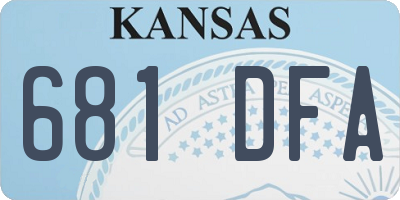 KS license plate 681DFA
