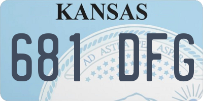 KS license plate 681DFG