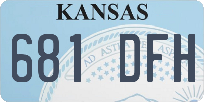 KS license plate 681DFH