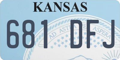 KS license plate 681DFJ
