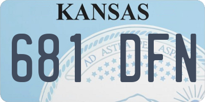 KS license plate 681DFN