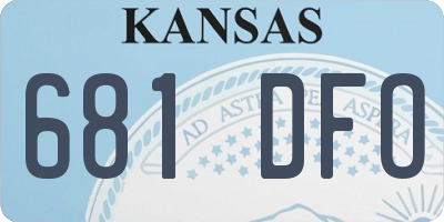 KS license plate 681DFO