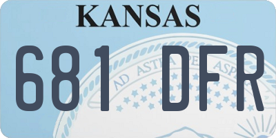 KS license plate 681DFR