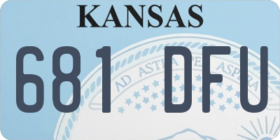 KS license plate 681DFU