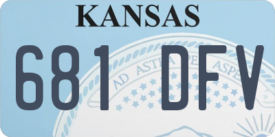 KS license plate 681DFV