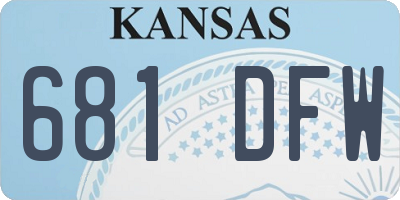 KS license plate 681DFW