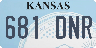KS license plate 681DNR