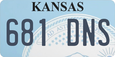 KS license plate 681DNS