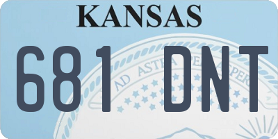 KS license plate 681DNT