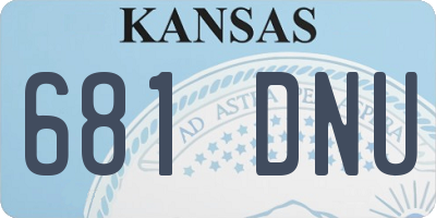 KS license plate 681DNU