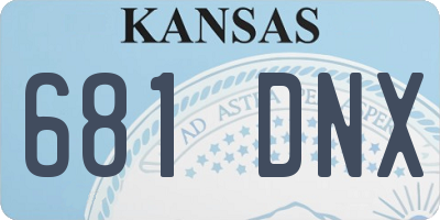 KS license plate 681DNX