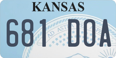 KS license plate 681DOA