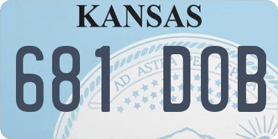 KS license plate 681DOB