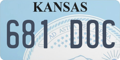 KS license plate 681DOC