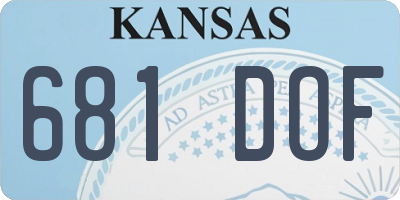 KS license plate 681DOF