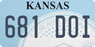 KS license plate 681DOI