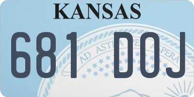 KS license plate 681DOJ