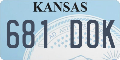 KS license plate 681DOK