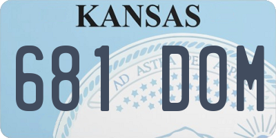 KS license plate 681DOM