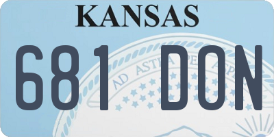 KS license plate 681DON