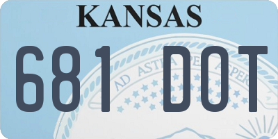 KS license plate 681DOT